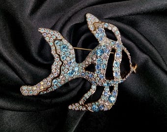 Broche Vintage Grosse Germany Années 1970 - Métal Doré - Occasion Bon état