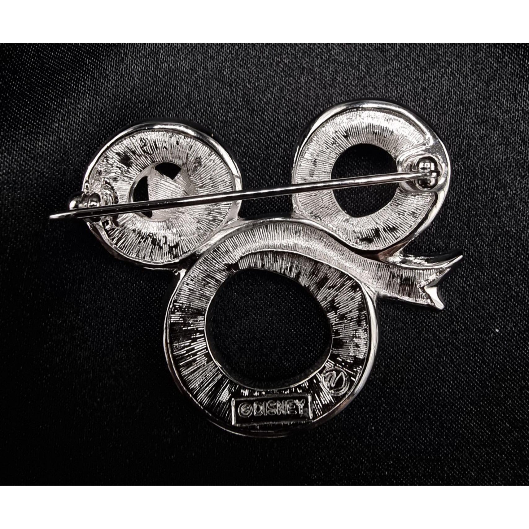 Vintage Swarovski Mickey Mouse Brooch With Red White & Blue