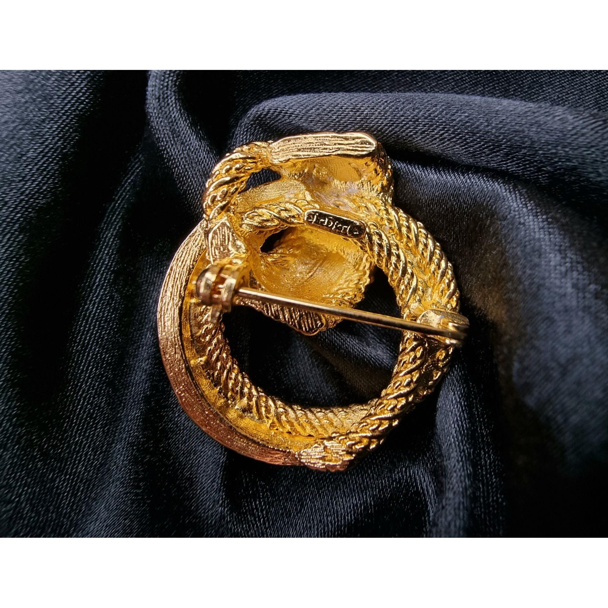 Vintage Christian Dior 1980's Twisted Rope Knot Brooch With