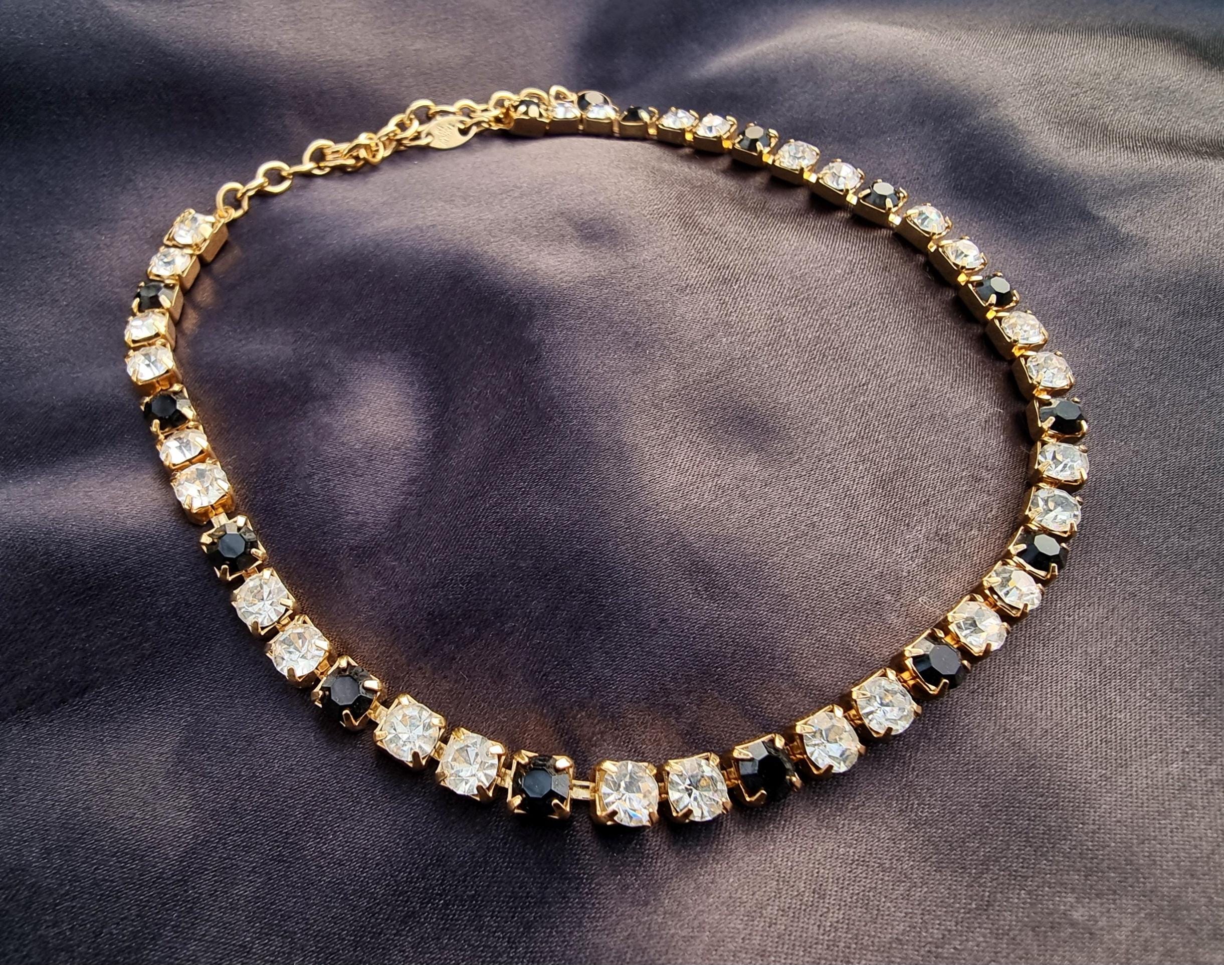 Clear Rhinestone Necklace - Etsy