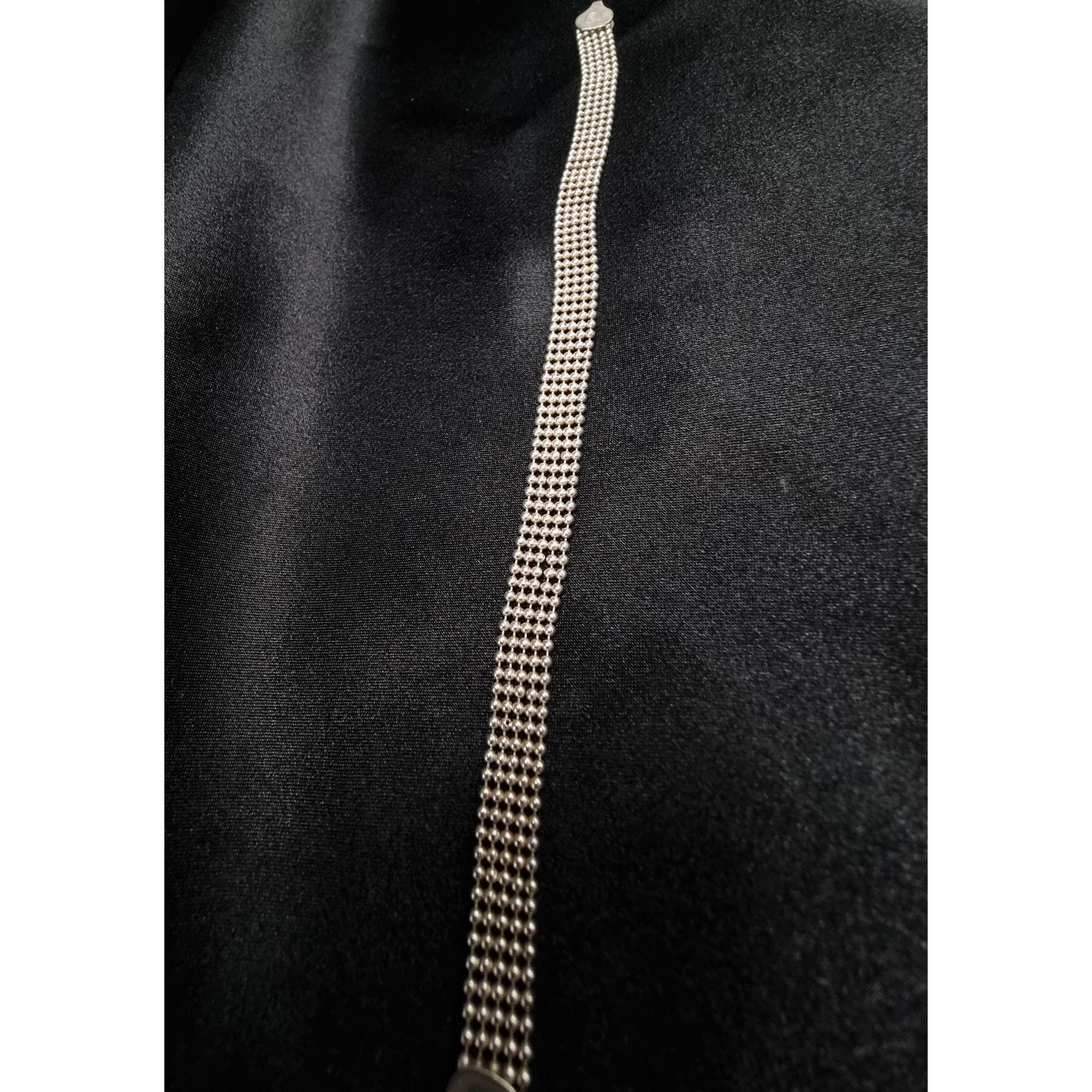 Vintage 1980s-90s FAS Italy 925 Sterling Silver Mesh Bracelet With