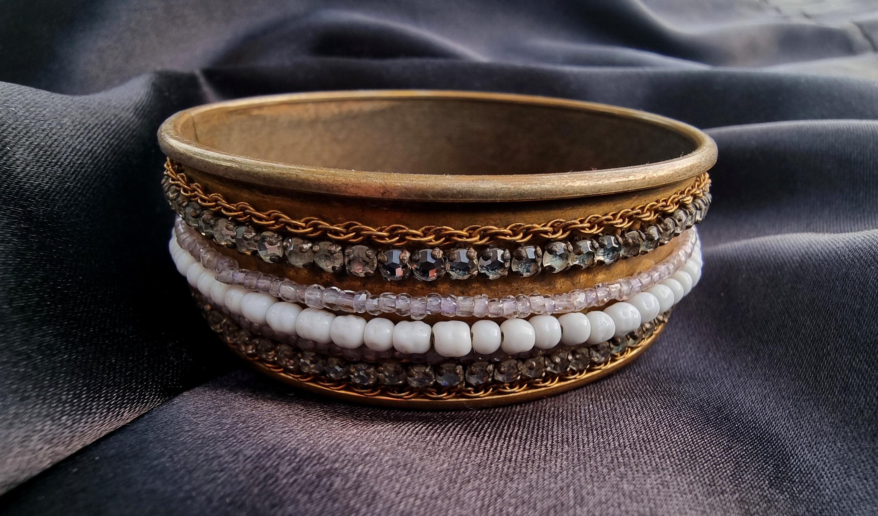 M*る様 MIRIAM HASKEL アンティークブレスレット Rare Find Vintage MIRIAM HASKELL Signed 1930s Bangle Bracelet
