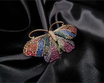 ヴィンテージ ジョーン・リバーズ ラージ バタフライ ブローチ マルチ