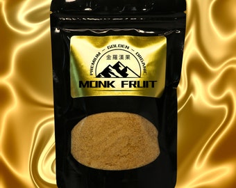 Golden Monk Fruit Sweetener • Calorie-Free Sweetener Blend • 100% Organic • All-Natural • Tea Sweetener • No-Cal Sugar Substitute