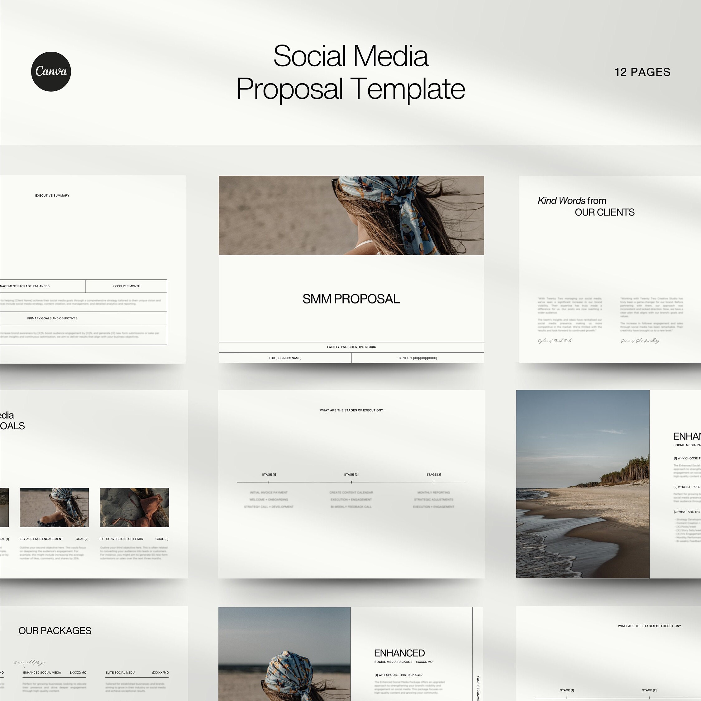 Social Media Manager Proposal Template Customise in Canva Minimalist Social Media Manager Proposal Template Customise in Canva Minimalist