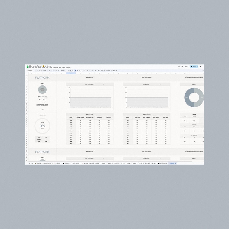 2026 Social Media Content Planner: Google Sheets Template (Digital Download) image 7