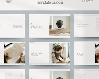 7 Social Media Manager Template Bundle | 6 Templates, 1 Workbook | Digital Download in Canva