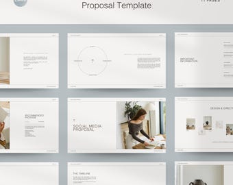 Social Media Proposal Template: Minimalist Canva Design (Digital Download)