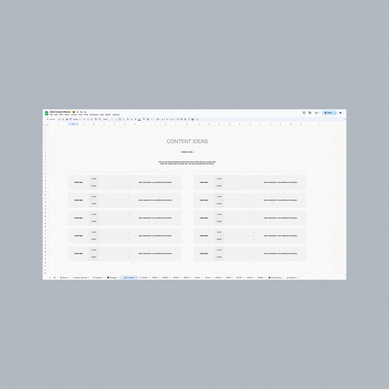 2026 Social Media Content Planner: Google Sheets Template (Digital Download) image 5