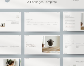 Social Media Portfolio & Packages Template: Minimalist Canva Design (Digital Download)