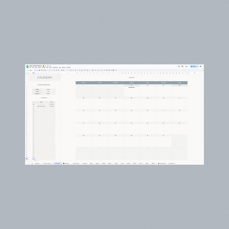 2026 Social Media Content Planner: Google Sheets Template (Digital Download) image 6
