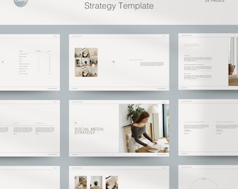 Social Media Strategy Set: Canva Template & Workbook