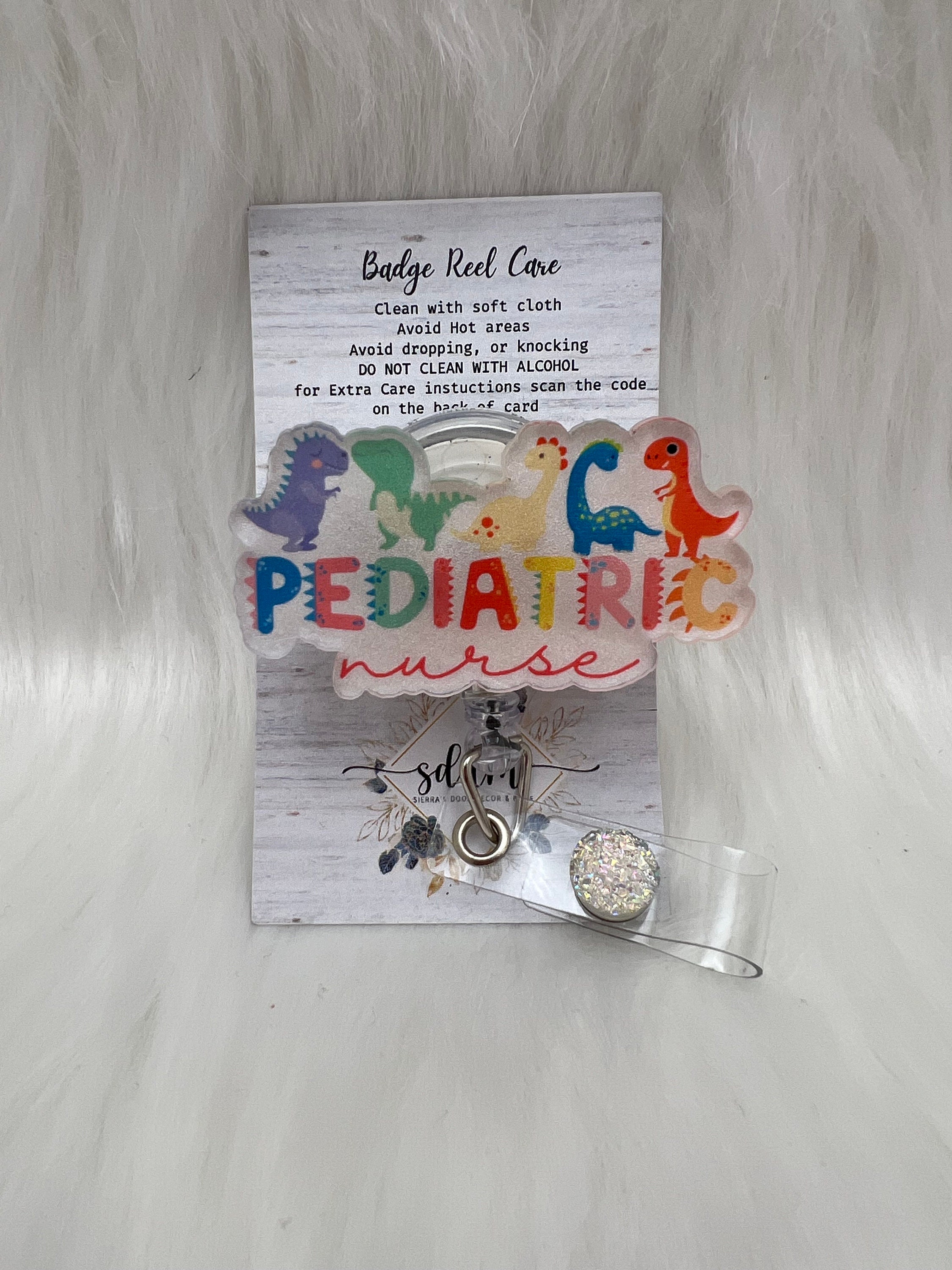 Pediatric Nurse Badge Reel-Nurse-RN-LPN-Pediatrics nurse-Teddy Bear-Custom-Gifts for nurses-Christmas gifts for nurses-mri safe-lanyard