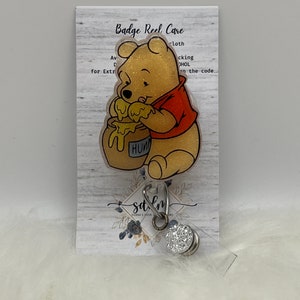 Winnie the Pooh Badge Reel: Honey Pot, Glitter Nurse Badge