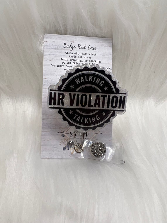 Walking Talking HR Violation Badge Reel: Funny Office Gift