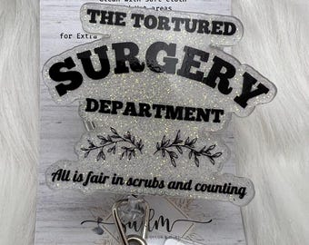 Surgery Department Badge Reel: Gem Glitter Nurse Gift