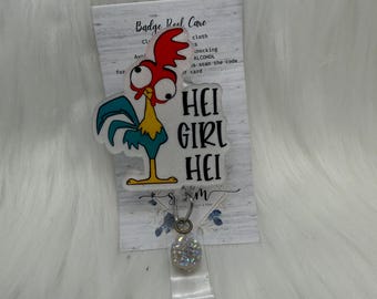 Hei Girl Hei Badge Reel-Söt Badge Reel-Sjuksköterska-LPN-RN-Present till henne-Sjuksköterskepresenter-Julklappar-Sjuksköterskepresenter-CNA-mrisafe-lanyard- puaandheihei