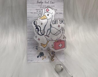 Cuff ‘em Badge Reel: Nurse Humor, RN/LPN Office Gift