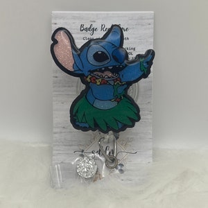 Blue Alien Hula Badge Reel: Nurse Gift, CNA, LPN, RN