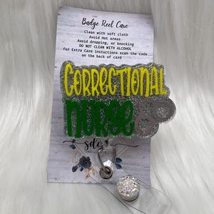 Correctional Nurse Badge Reel-Nurse-RN-LPN-Mri safe-Lanyard-Custom-Gifts for nurses-Christmas gifts for nurses-prison nurse-jail nurse