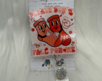 Fall prevention Valentines Badge Reel: Nurse Humor, RN/LPN Office Gift-Please don't fall for me- Funny badge reel