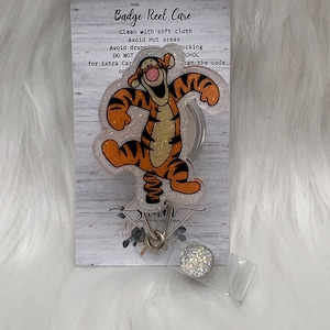 Tiger Badge Reel-Cute Badge Reel-Nurse-LPN-RN-Gift for her-Nurse Gifts-Christmas Gifts-Nurse gifts-CNA-mri safe-lanyard-Winnie badge