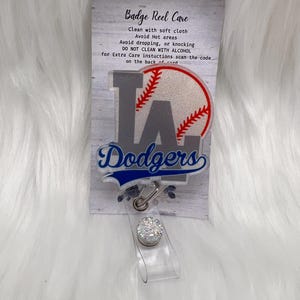 Dodgers Badge Reel-Baseball Badge Reel-Krankenschwester-LPN-RN-Geschenke für sie-Krankenschwester Geschenke-Weihnachtsgeschenke-Krankenschwester Geschenke-CNA-Mri sicher-Lanyard-La Dodgers