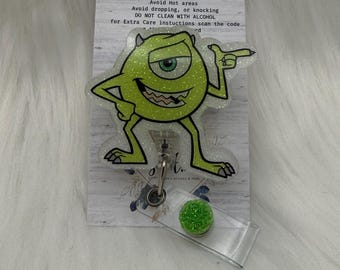 Green Monster with one eye Family-Badge Reel-Cute Badge Reel-Nurse-LPN-RN-Gifts for her-Nurse Gifts-Christmas Gifts-Nurse gifts-CNA