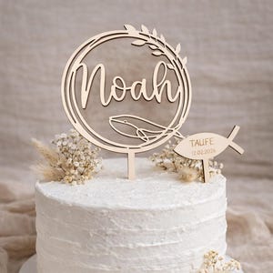 Cake Topper zur Taufe - Kommunion - Konfirmation - Firmung , Caketopper personalisiert Taufe, Steudeko Taufe, Kuchendeko Taufe - Tischdeko