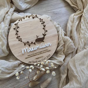 Personalized candle plate for baptism with baptismal saying, candle plate baptism candle - candle plate baptism communion confirmation