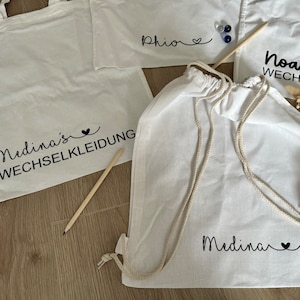 Cloth bag | Change of clothes | Jute bag | Personalized on request e.g. name Tote bag Handle bag Shopping Zero Waste Color White