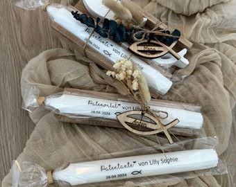 Geschenk Patenonkel, Geschenk Patentante, Kerze Patenonkel personalisiert , Kerze Patentante personalisiert, Geschenk Paten Taufe |