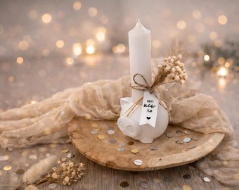 New Year's Eve souvenir - New Year's Eve little treat - New Year's Eve lucky charm - New Year's Eve lucky pig - New Year's Eve candle lucky light