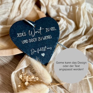 Grave marker - slate heart personalized with engraving - grave decoration personalized -