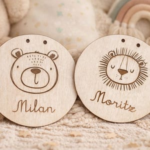 名前入り木製ドアサイン、子供部屋用ネームプレート、木製レタリング