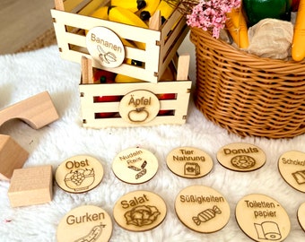 Shop accessories - Shop wooden signs - Labeling - Nursery organization with wooden labels