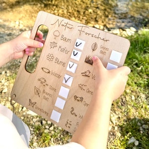 Forest Treasure Hunt Forest Bingo Children, Montessori, Scavenger Hunt Children's Birthday Game Wood