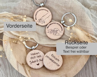 Gepersonaliseerde sleutelhanger - Cadeau-idee Beste peetvader - Cadeau-idee Beste peetmoeder - Cadeau aan peetouders