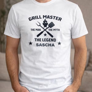Bügelbild Vatertag - Grillmeister - Geschenkidee Männer - Grill Geschenk Personalisiert - Schürze Grillen Personalsiert