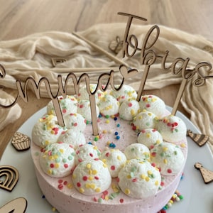Caketopper number set 0-9, cake topper - cake topper name wood