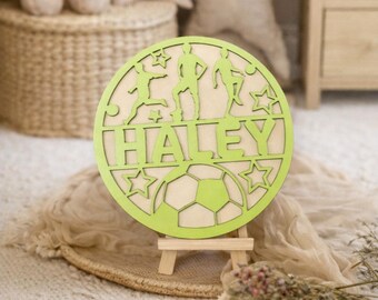Wooden door sign personalized with name, name plate for children's room, wooden lettering,