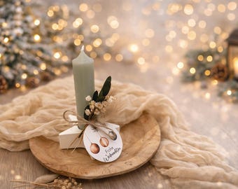 Christmas gifts candle - gift set candle - Secret Santa gift - Santa candle - Advent candle - Christmas treat - Secret Santa gift
