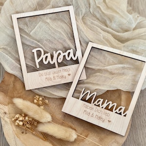 Polaroid Rahmen Holz  Bester Papa Bester Opa | Fotorahmen Holz Geschenk Vatertag  Geschenkidee Vatertag Muttertag Personalisiert