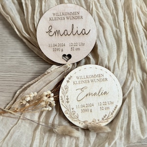 Meilensteinkarte aus Holz mit Name und Geburtsdaten - Geburtsdaten Graviert - Geburtsdaten Personalisiert - Geschenk zur Geburt -