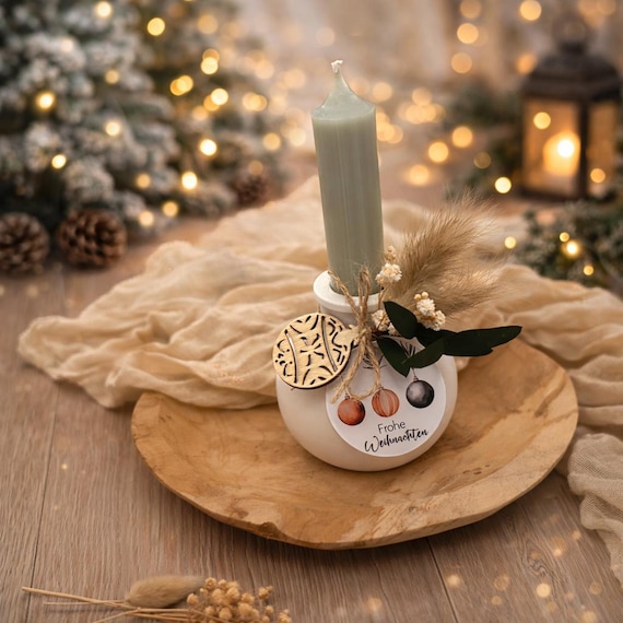 Weihnachtsgeschenke Kerze - Geschenkset Kerze - Wichtelgeschenk -Nikolaus Kerze - Kerze Advent - Kleinigkeit Weihnachten - Wichtel Geschenk