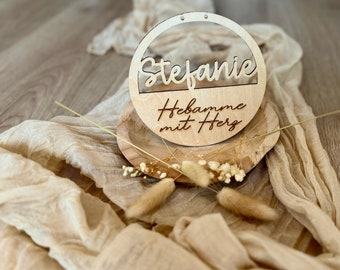 Personalized wooden sign/ midwife with heart / nurse / educator / childminder / decorative sign / gift / farewell / small thank you
