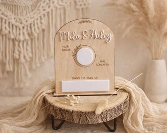 Countdown board wood, countdown children, countdown Christmas Easter holidays, countdown for children, board anticipation
