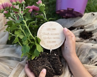 Flower plug Thank you for helping me grow - personalized flower plug - educator farewell gift - wooden flower plug