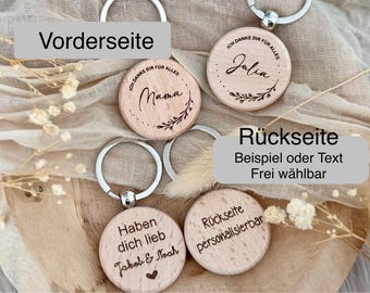 Llavero de madera personalizado - nombre - iniciales - texto deseado - gracias - mejor mamá - llavero con nombre grabado