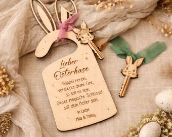 Easter pendant - Easter basket - Easter nest - Easter pendant with name - Easter decoration personalized from wood - Easter gift - Easter bunny key